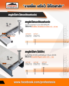 การเลือกใช้ สกรูยึดไม้ฝา กับโครงผนังเบา
